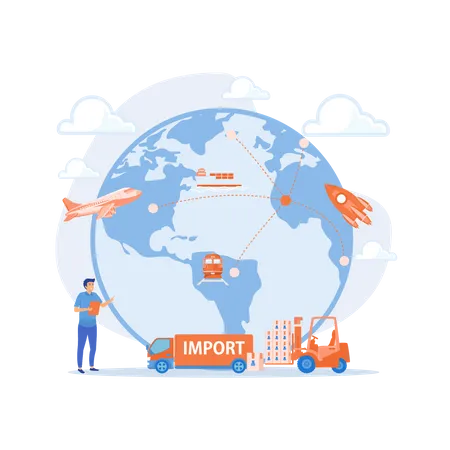 Global delivery service  Illustration