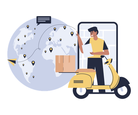 Global delivery service  Illustration