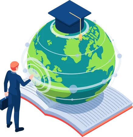 Global Education and E-learning  Illustration