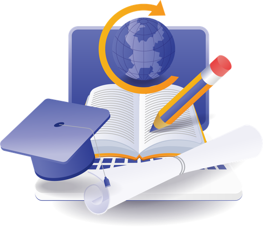 Global education makes student brighter  イラスト