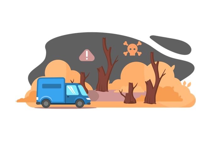 Global environmental problems and climate change  Illustration