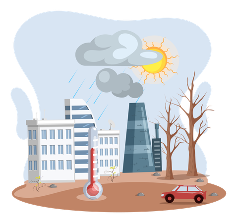 Global environmental problems  Illustration