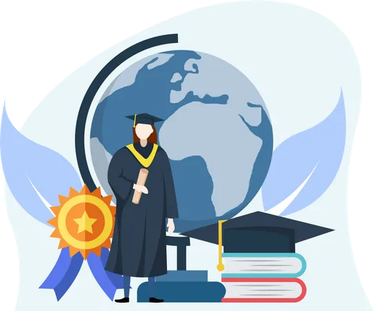 Global Graduate Student  Illustration