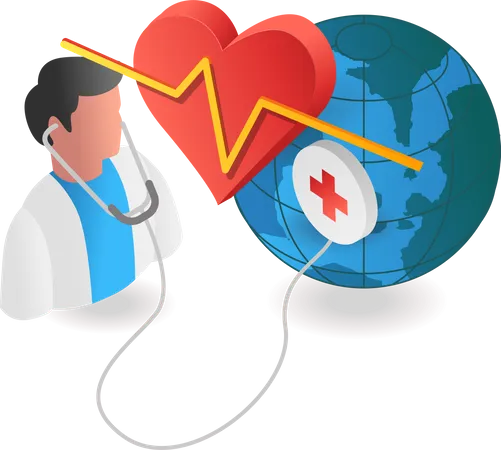 Global healthcare service  Illustration