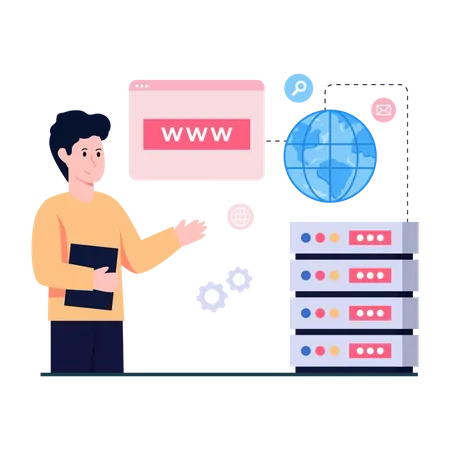 Global Hosting  Illustration