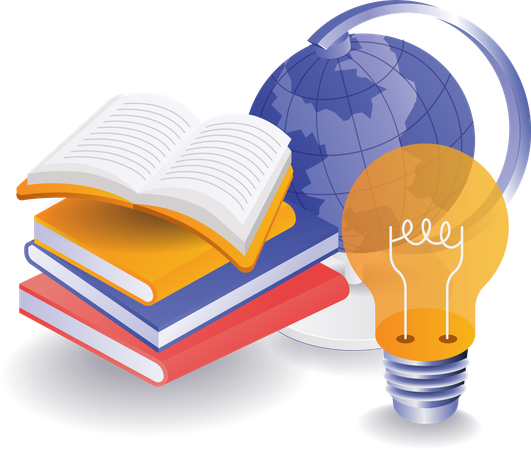 Global information reading books  イラスト