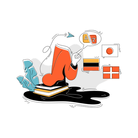 Global language translation  Illustration