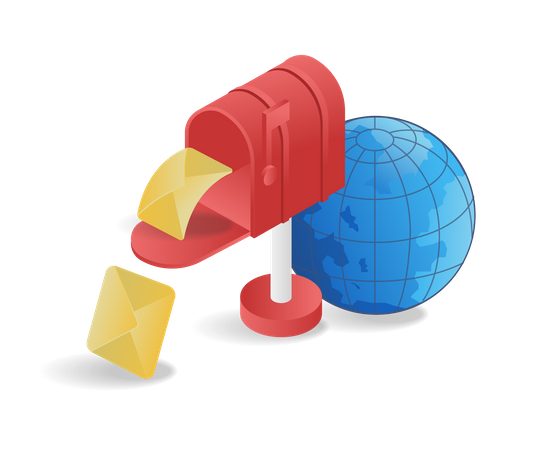 Global Letter Post Box  Illustration