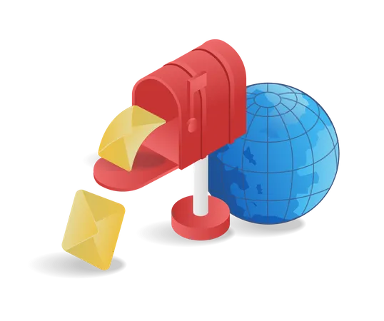 Global Letter Post Box  Illustration