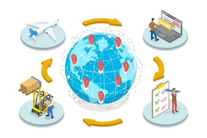 Global Logistic Distribution  Illustration