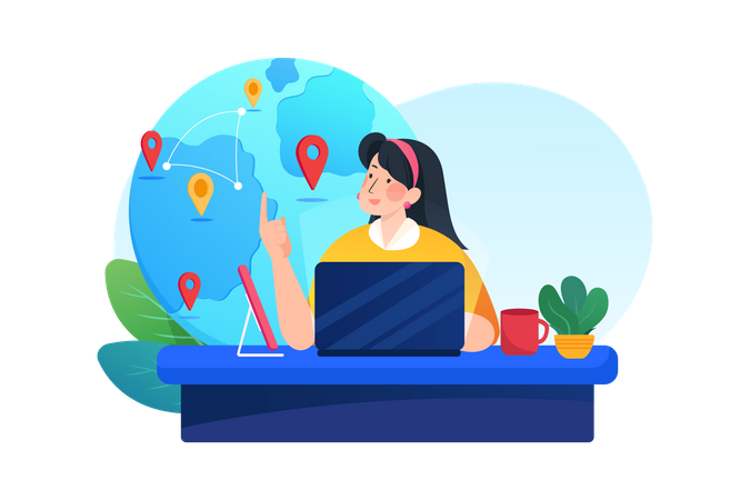 Global logistics delivery network  Illustration
