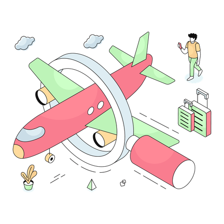 Global logistics done by airplane  Illustration