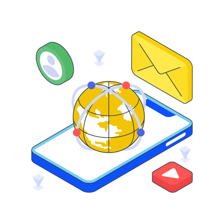 Global Media Network abd mobile  Illustration