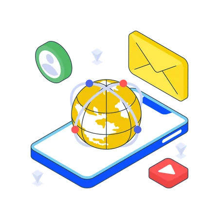 Global Media Network abd mobile  Illustration