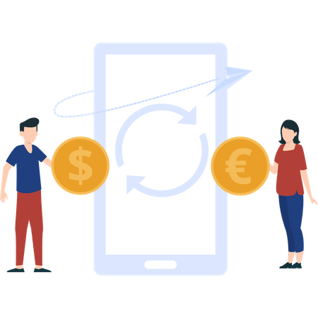 Global money transfer  Illustration
