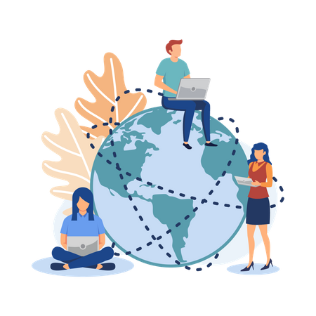 Global network connection  Illustration