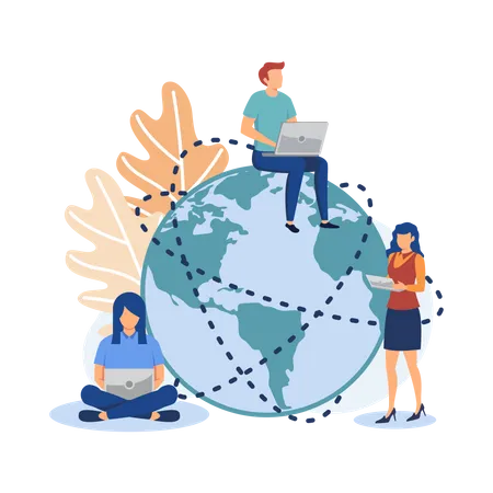 Global network connection  Illustration