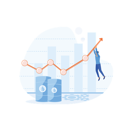 Global oil Increase financial profit  Illustration