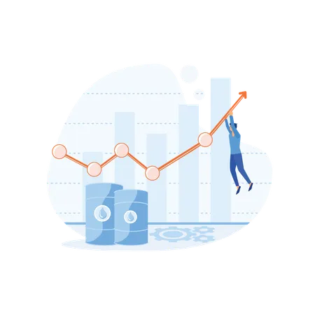 Global oil Increase financial profit  Illustration