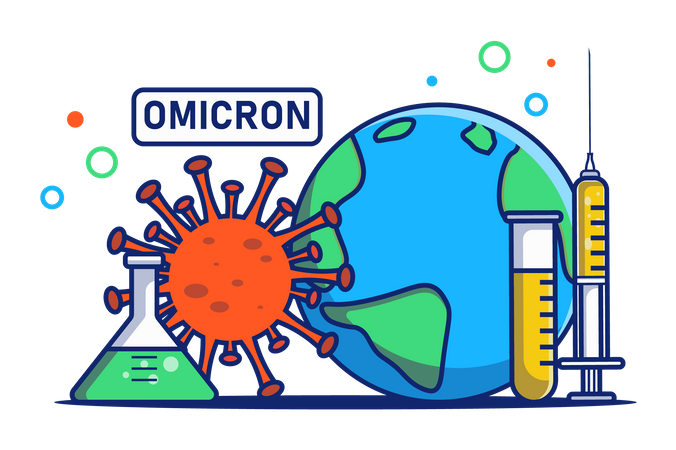 Global Omicron Virus Vaccine  Illustration