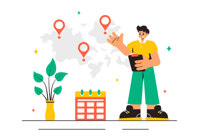 Global Outsourcing Business  Illustration