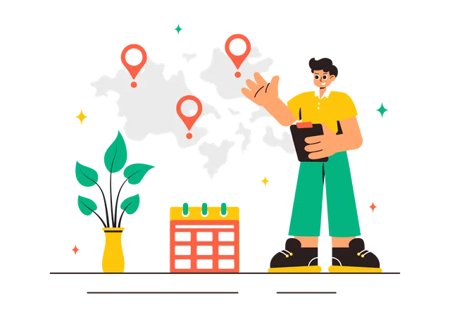 Global Outsourcing Business  Illustration