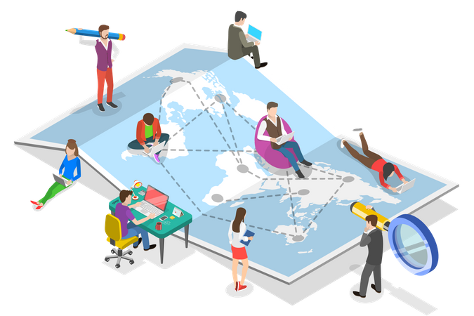Global outsourcing team  일러스트레이션