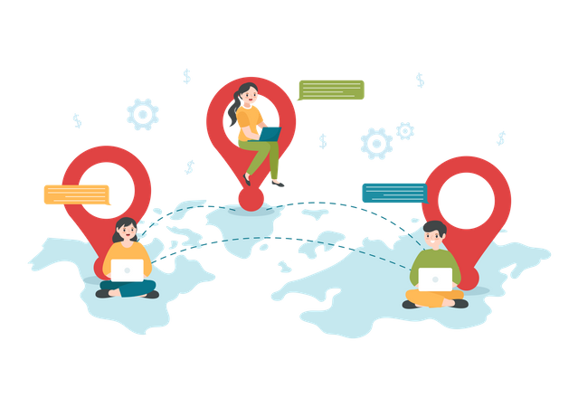 Global Outsourcing Team  Illustration
