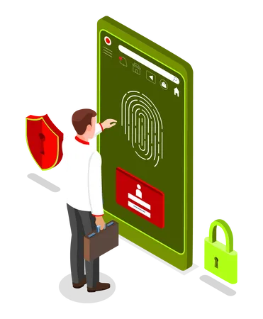 Global personal data security Illustration