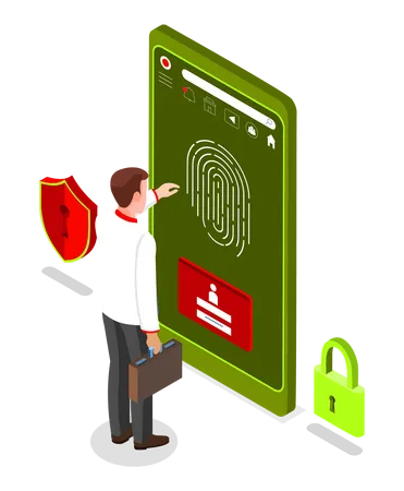 Global personal data security  Illustration