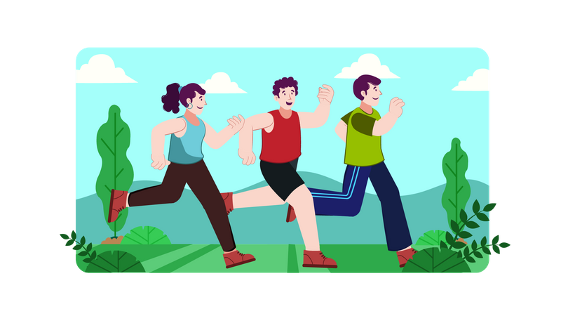 Global Running Day  Illustration