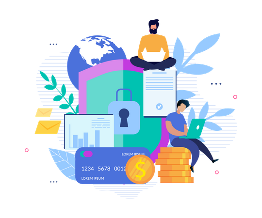 Global Security for Account and Online Banking  Illustration