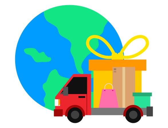 Global shipment service Illustration