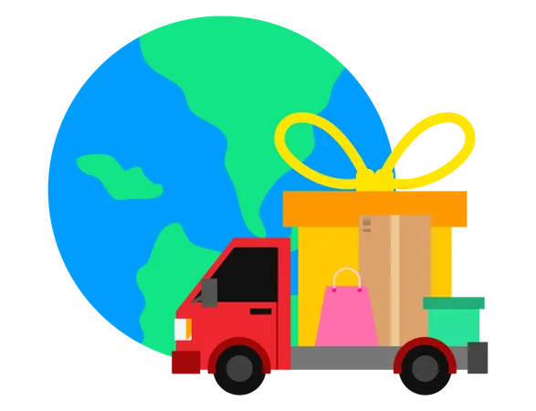 Global shipment service  Illustration