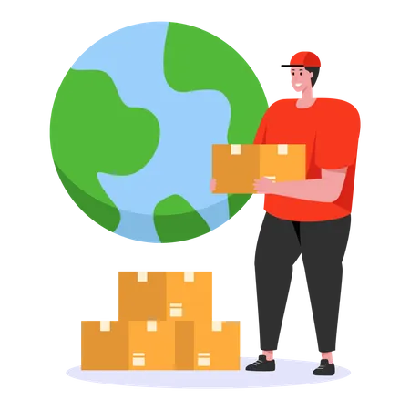 Global shipment service Illustration