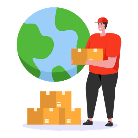 Global shipment service  Illustration