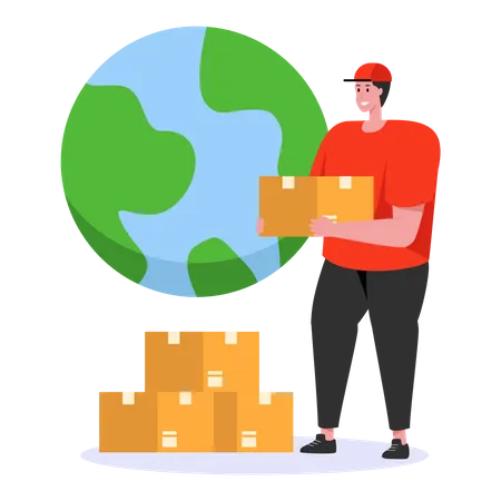 Global shipment service  Illustration