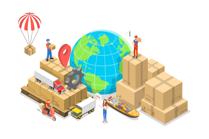 Global Shipping Illustration