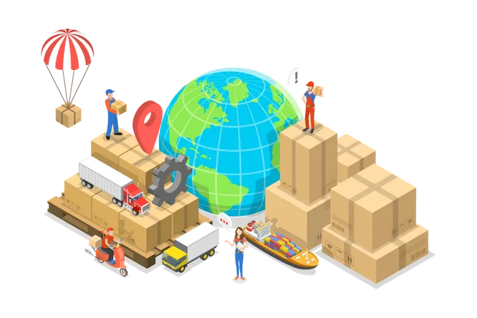 Global Shipping  Illustration