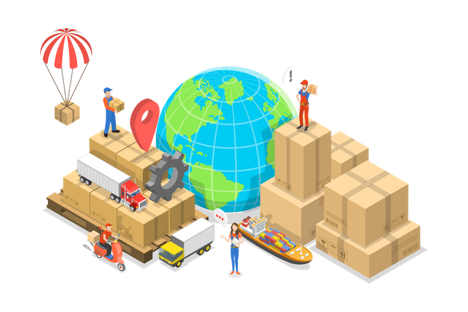 Global Shipping  Illustration