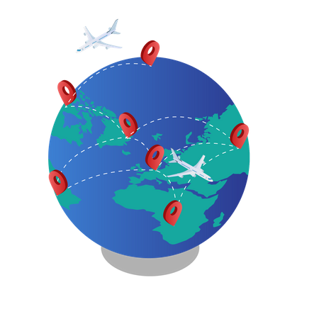 Global shipping location Illustration