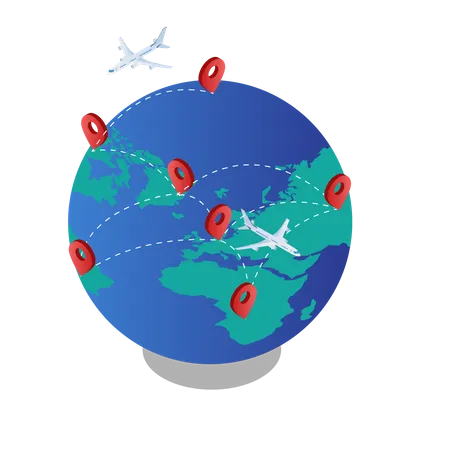 Global shipping location  Illustration