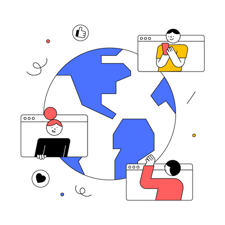 Global social media network  Illustration