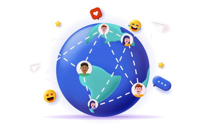 Global Social Network Illustration