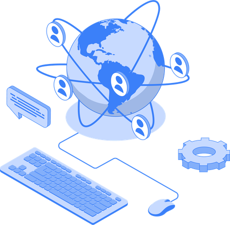 Global social network  Illustration