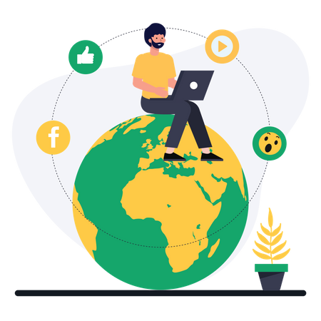 Global social network  Illustration