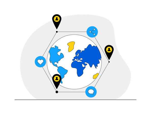 Global Social Networking  Illustration