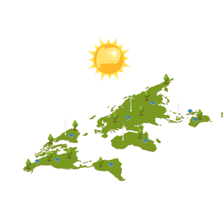 Global solar energy consumption  Illustration