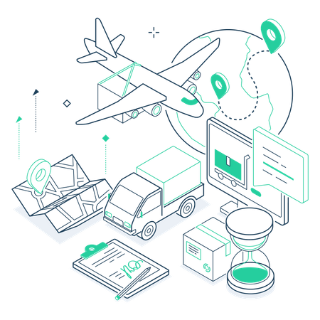 Global Transport logistics  イラスト