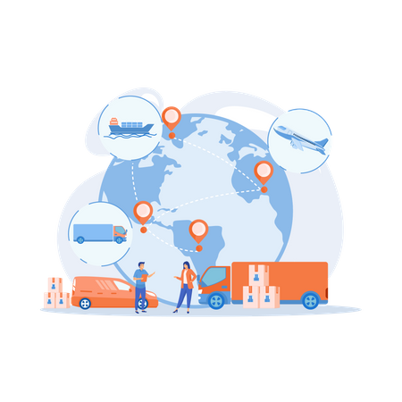 Global transportation system  イラスト